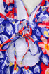 Tropical Floral Ruffle V Neck One Piece Swimsuit