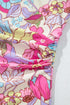 Tropical Floral Ruffle V Neck One Piece Swimsuit