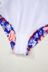 Tropical Floral Ruffle V Neck One Piece Swimsuit