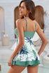 Tropical Floral V Neck Empire Waist Swimdress