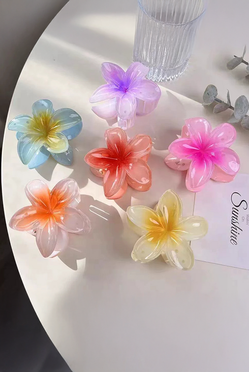 Tropical Frangipani Shape Acrylic Claw Hair Clip