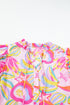 Tropical Parrot Print Ruffle Flutter Sleeve Mini Dress