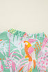 Tropical Parrot Print Ruffle Flutter Sleeve Mini Dress