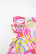 Tropical Parrot Print Ruffle Flutter Sleeve Mini Dress