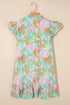 Tropical Parrot Print Ruffle Flutter Sleeve Mini Dress