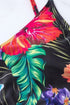 Tropical Print Wrap Style Tie Waist Swim Dress