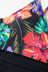 Tropical Print Wrap Style Tie Waist Swim Dress