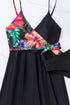 Tropical Print Wrap Style Tie Waist Swim Dress