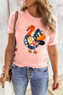 Turkey Applique Short Sleeve Round Neck Tee