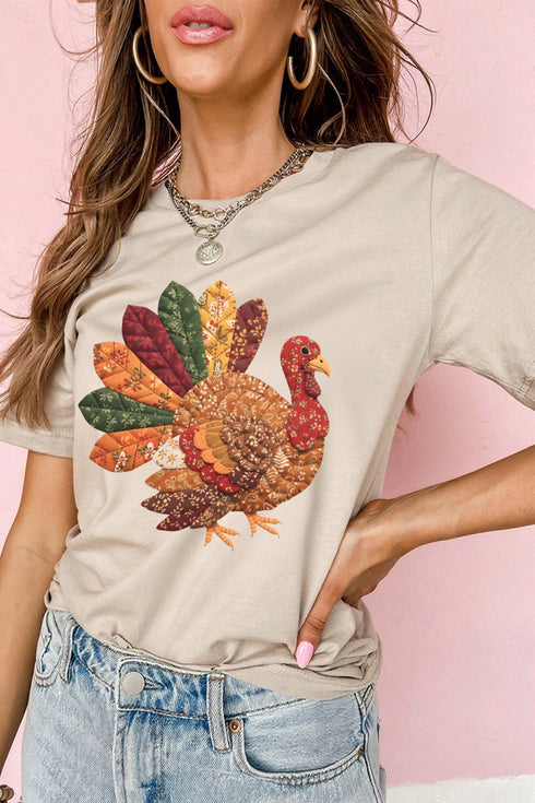 Turkey Bird Motif Graphic Design T Shirt