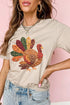 Turkey Bird Motif Graphic Design T Shirt