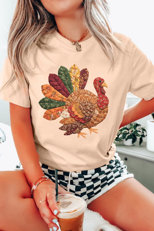 Turkey Bird Motif Graphic Design T Shirt