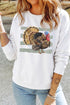 Turkey Graphic Crew Neck Rustic Inspired Pullover Sweatshirt
