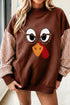 Turkey Graphic Plaid Sleeve Heritage Inspired Pullover Sweatshirt