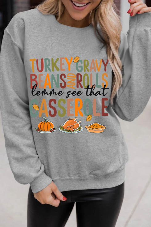 Turkey Gravy Beans And Rolls Graphic Sweatshirt