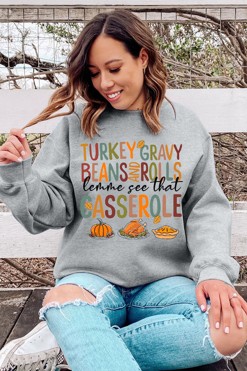 Turkey Gravy Beans And Rolls Graphic Sweatshirt