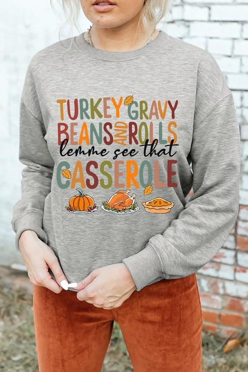 Turkey Gravy Beans And Rolls Graphic Sweatshirt