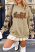 Turkey Themed Thankful Graphic Rustic Inspired Layering Sweatshirt