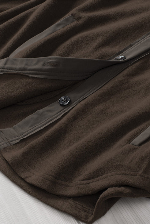 Turn Down Collar Buttoned Shirt Jacket