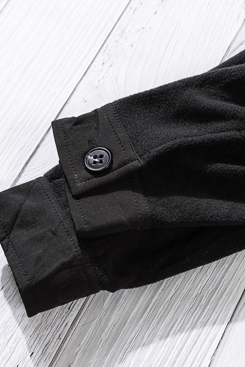 Turn Down Collar Buttoned Shirt Jacket