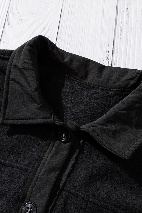 Turn Down Collar Buttoned Shirt Jacket