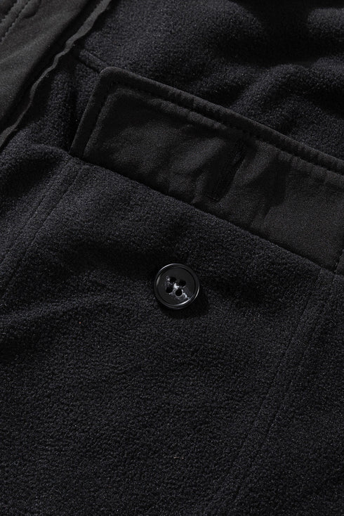 Turn Down Collar Buttoned Shirt Jacket