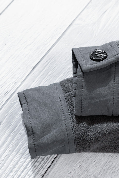 Turn Down Collar Buttoned Shirt Jacket