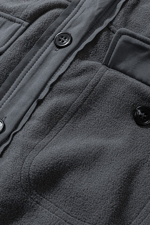 Turn Down Collar Buttoned Shirt Jacket