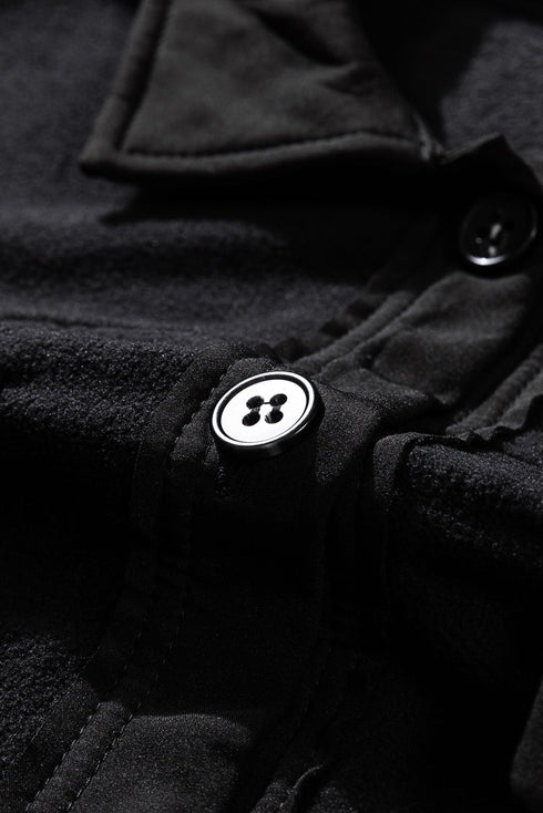 Turn Down Collar Buttoned Shirt Jacket