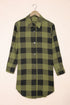 Turn Down Collar Casual Plaid Print Shacket