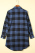 Turn Down Collar Casual Plaid Print Shacket