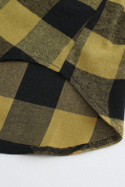 Turn-Down Collar Plaid Shirt Coat