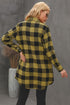 Turn-Down Collar Plaid Shirt Coat