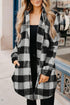 Turn-Down Collar Plaid Shirt Coat