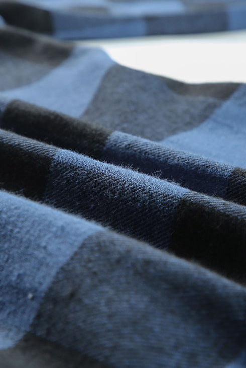 Turn-Down Collar Plaid Shirt Coat