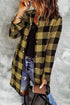 Turn-Down Collar Plaid Shirt Coat