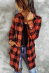 Turn-Down Collar Plaid Shirt Coat