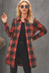 Turn-Down Collar Plaid Shirt Coat