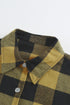 Turn-Down Collar Plaid Shirt Coat