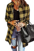 Turn-Down Collar Plaid Shirt Coat