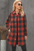Turn-Down Collar Plaid Shirt Coat