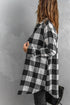 Turn-Down Collar Plaid Shirt Coat