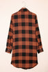 Turn-Down Collar Plaid Shirt Coat