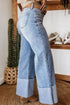 Turn Up Cuff Wide Leg Loose Denim Jeans