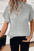 Turtleneck Textured Short Sleeve Sweater