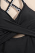 Twist Front Cutout Detail Geometric Trim One Piece Swimsuit