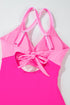 Twist Front Cutout Detail Geometric Trim One Piece Swimsuit