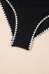 Twist Front Cutout Detail Geometric Trim One Piece Swimsuit
