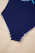 Twist Front Cutout Detail Geometric Trim One Piece Swimsuit
