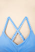 Twist Front Cutout Detail Geometric Trim One Piece Swimsuit